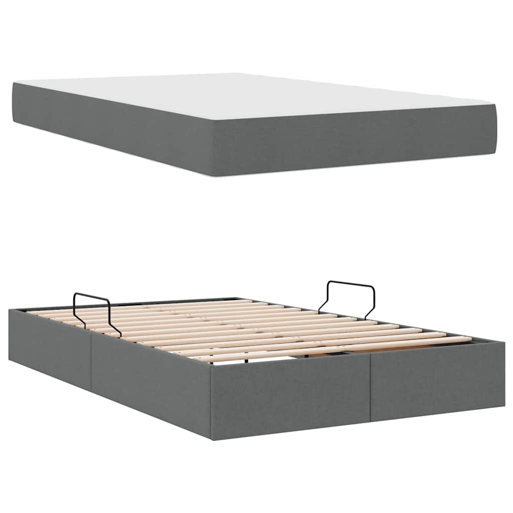 Letto con contenitore e materasso Grigio scuro 120 x 200 cm | homemem39