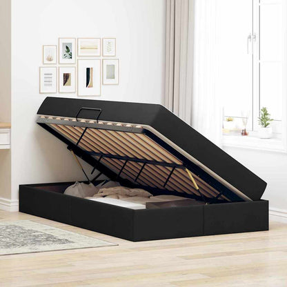 Letto con contenitore e materasso Nero 120 x 200 cm Poliestere | homemem39