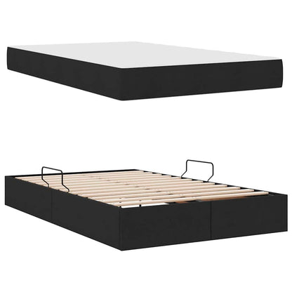 Letto con contenitore e materasso Nero 120 x 200 cm Poliestere | homemem39