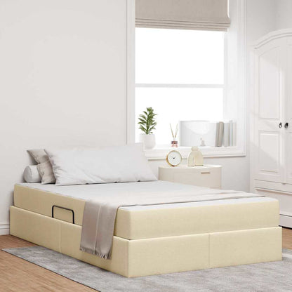 Letto con contenitore e materasso Crema 120 x 200 cm Poliestere | homemem39