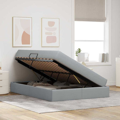 Letto con contenitore e materasso Grigio chiaro 140 x 190 cm | homemem39
