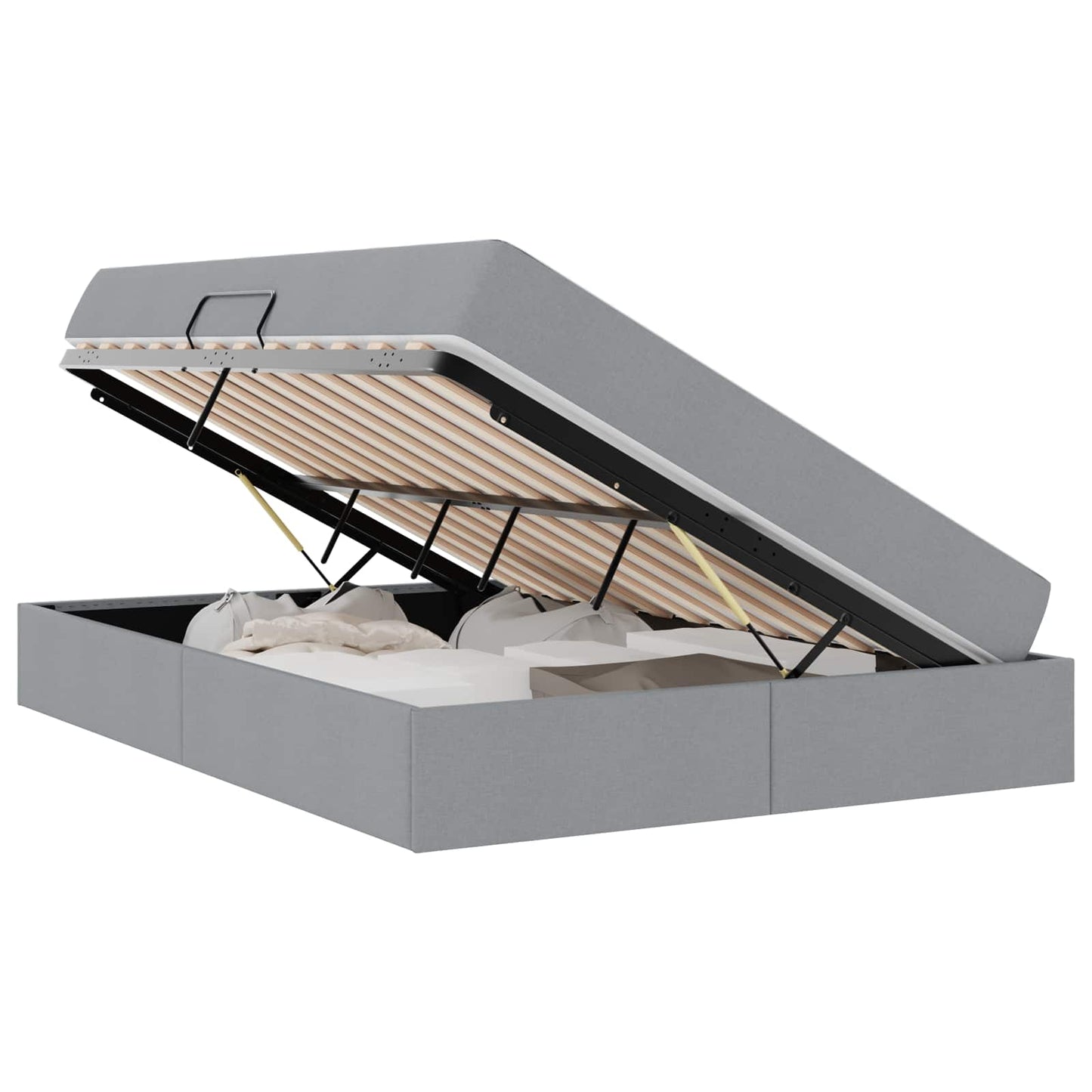 Letto con contenitore e materasso Grigio chiaro 140 x 190 cm | homemem39