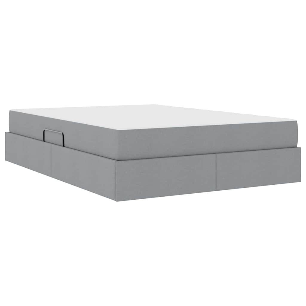 Letto con contenitore e materasso Grigio chiaro 140 x 190 cm | homemem39