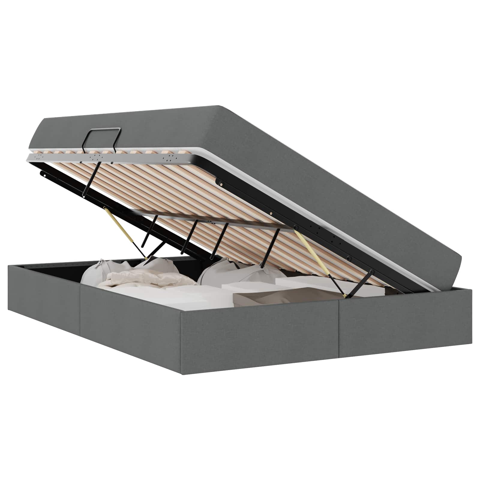 Letto con contenitore e materasso Grigio scuro 140 x 190 cm | homemem39