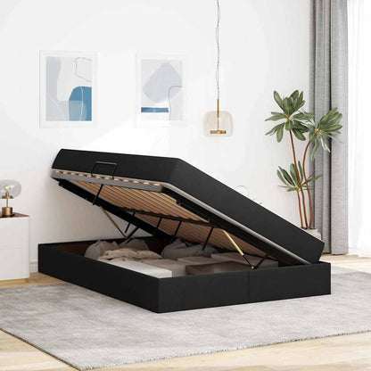 Letto con contenitore e materasso Nero 140 x 190 cm Poliestere | homemem39