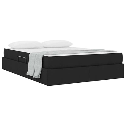 Letto con contenitore e materasso Nero 140 x 190 cm Poliestere | homemem39