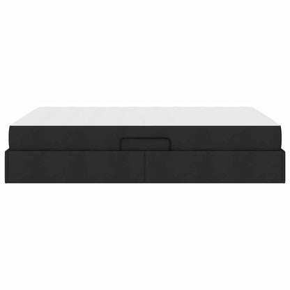Letto con contenitore e materasso Nero 140 x 190 cm Poliestere | homemem39
