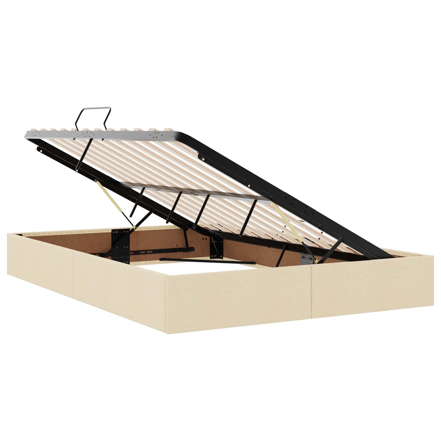 Letto con contenitore e materasso Crema 140 x 190 cm Poliestere | homemem39