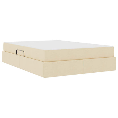 Letto con contenitore e materasso Crema 140 x 190 cm Poliestere | homemem39