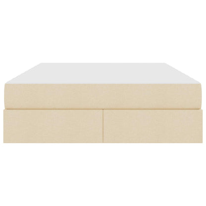 Letto con contenitore e materasso Crema 140 x 190 cm Poliestere | homemem39