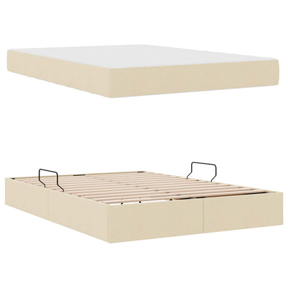 Letto con contenitore e materasso Crema 140 x 190 cm Poliestere | homemem39