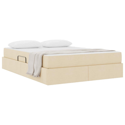 Letto con contenitore e materasso Crema 140 x 190 cm Poliestere | homemem39