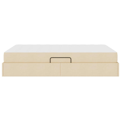 Letto con contenitore e materasso Crema 140 x 190 cm Poliestere | homemem39