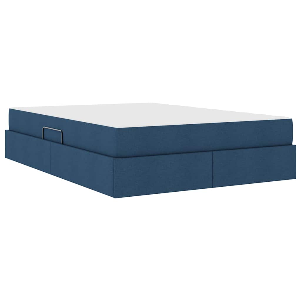 Letto con contenitore e materasso Blu 140 x 190 cm Poliestere | homemem39