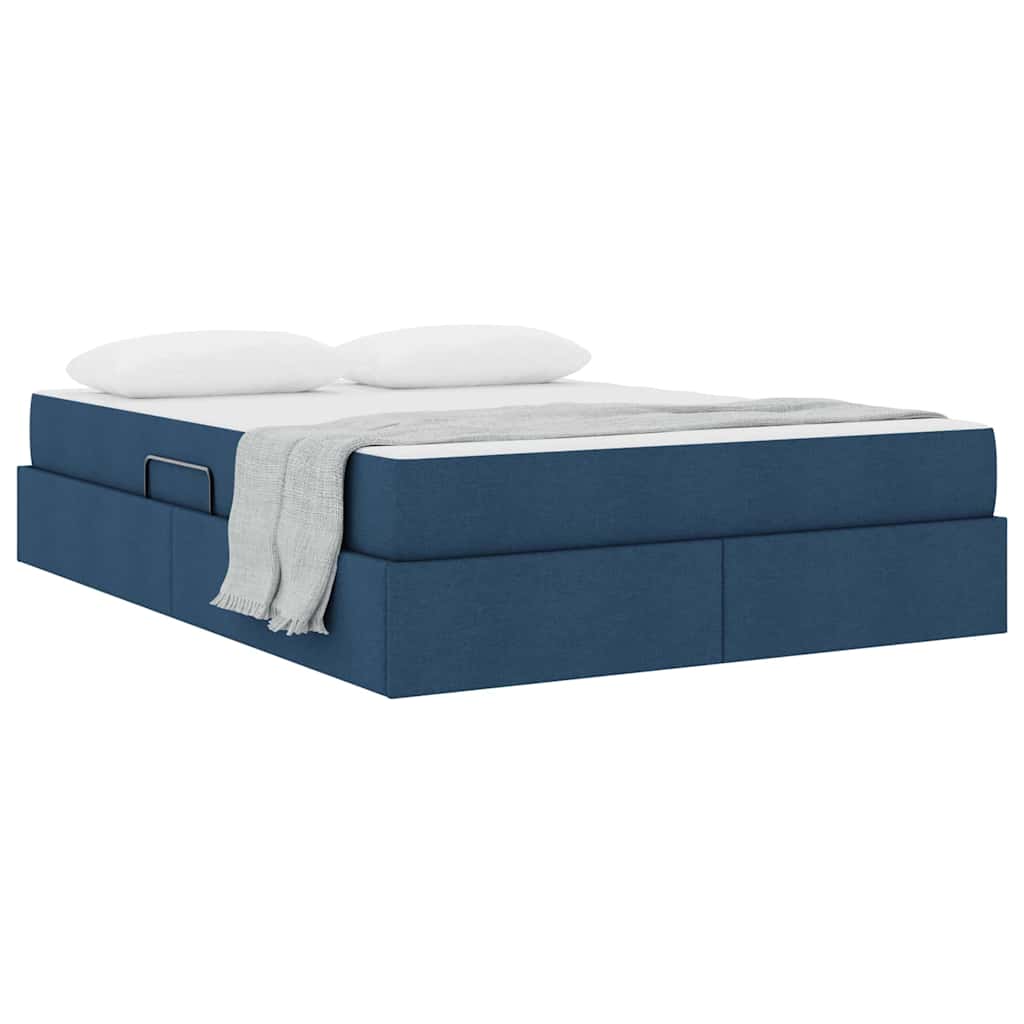 Letto con contenitore e materasso Blu 140 x 190 cm Poliestere | homemem39