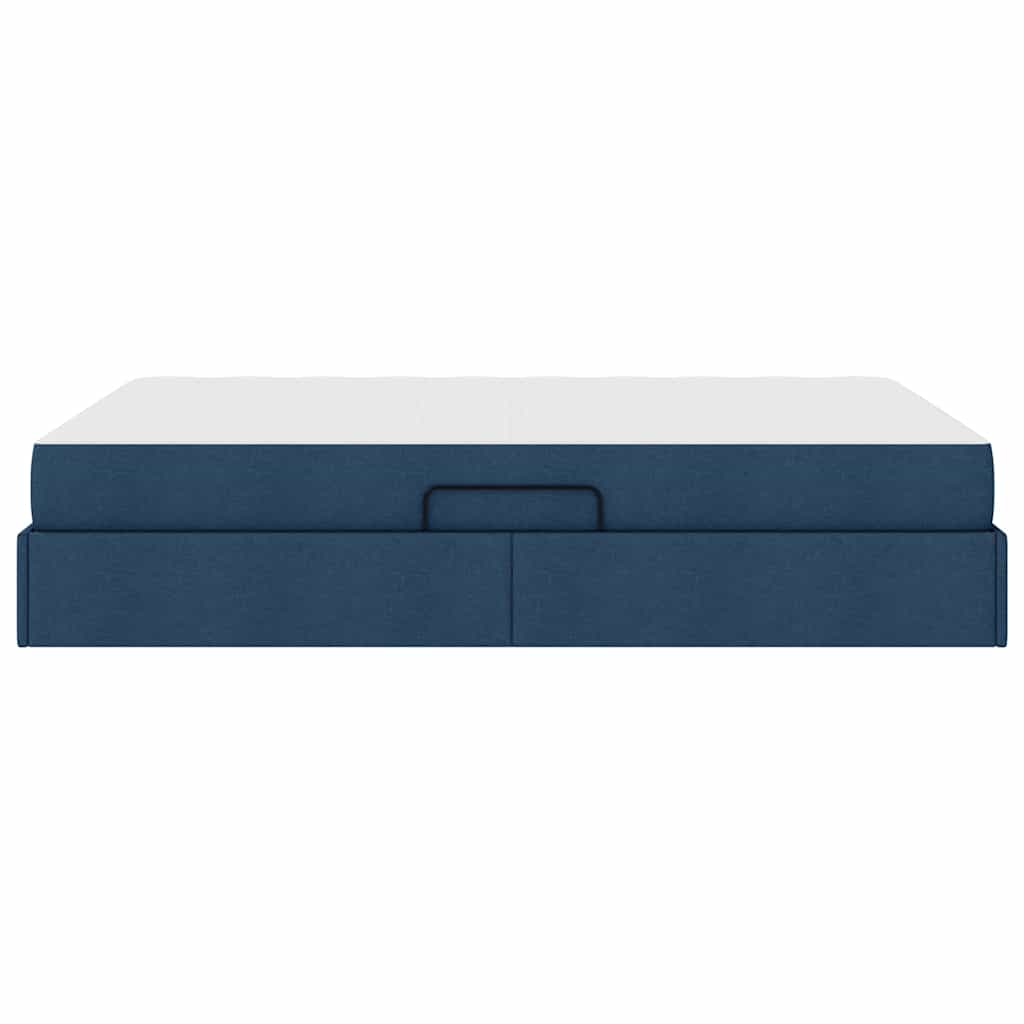 Letto con contenitore e materasso Blu 140 x 190 cm Poliestere | homemem39
