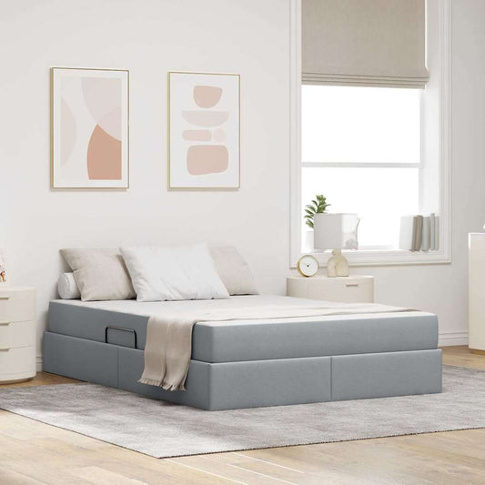 Letto con contenitore e materasso Grigio chiaro 140 x 200 cm | homemem39