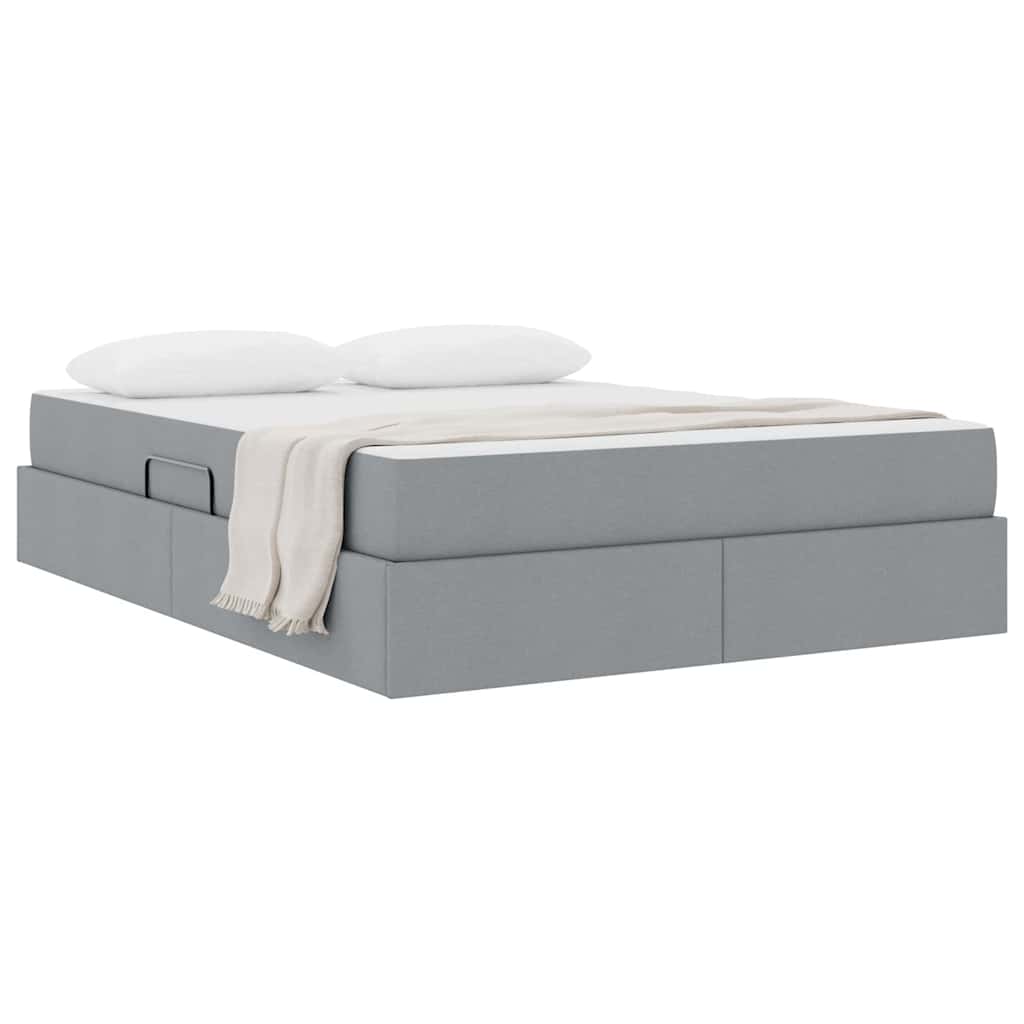 Letto con contenitore e materasso Grigio chiaro 140 x 200 cm | homemem39