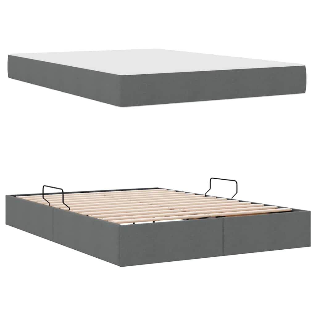 Letto con contenitore e materasso Grigio scuro 140 x 200 cm | homemem39