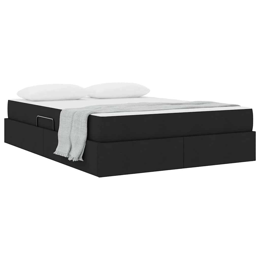 Letto con contenitore e materasso Nero 140 x 200 cm Poliestere | homemem39