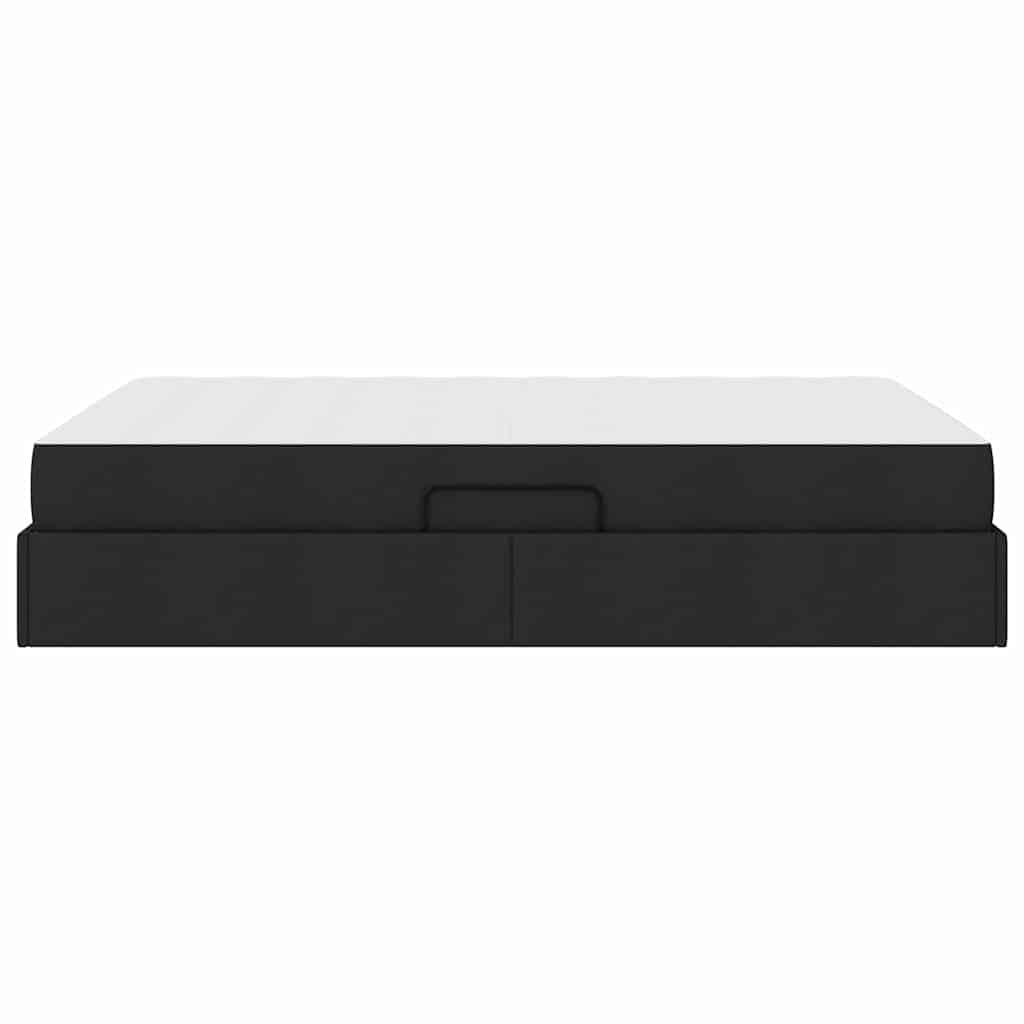 Letto con contenitore e materasso Nero 140 x 200 cm Poliestere | homemem39