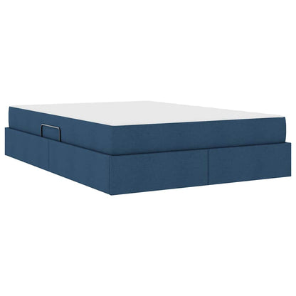 Letto con contenitore e materasso Blu 140 x 200 cm Poliestere | homemem39