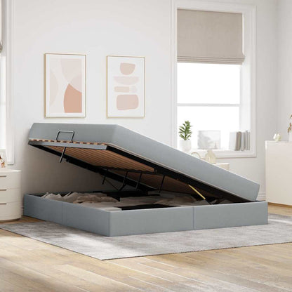 Letto con contenitore e materasso Grigio chiaro 160 x 200 cm | homemem39