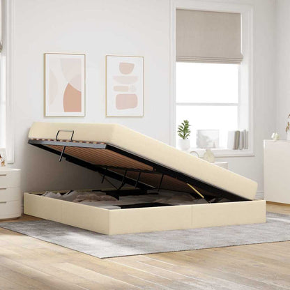 Letto con contenitore e materasso Crema 160 x 200 cm Poliestere | homemem39