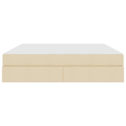 Letto con contenitore e materasso Crema 160 x 200 cm Poliestere | homemem39