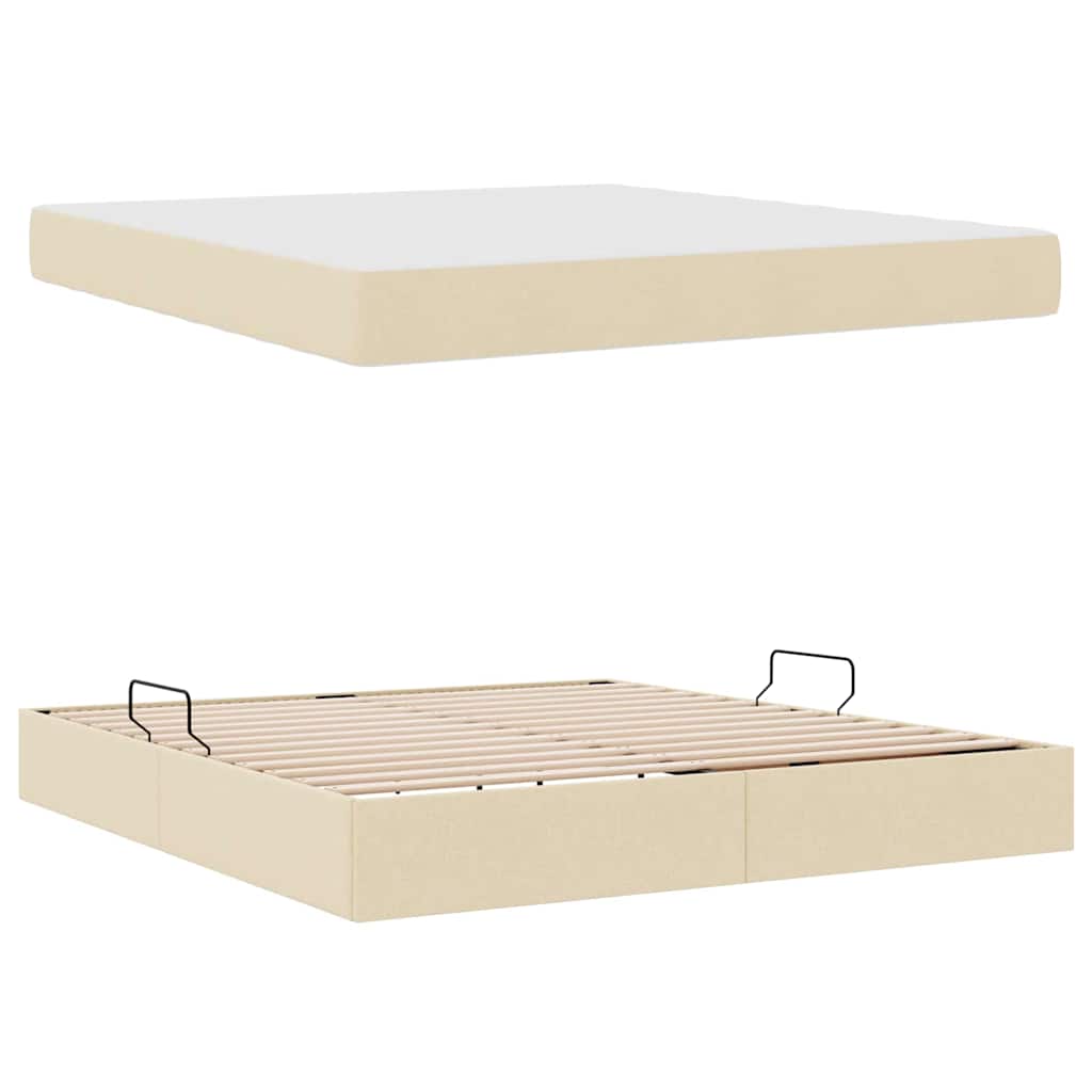 Letto con contenitore e materasso Crema 160 x 200 cm Poliestere | homemem39