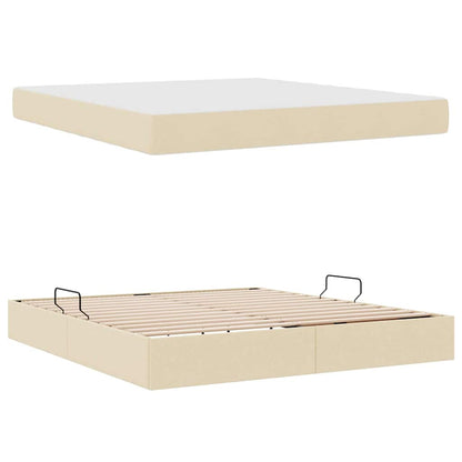 Letto con contenitore e materasso Crema 160 x 200 cm Poliestere | homemem39