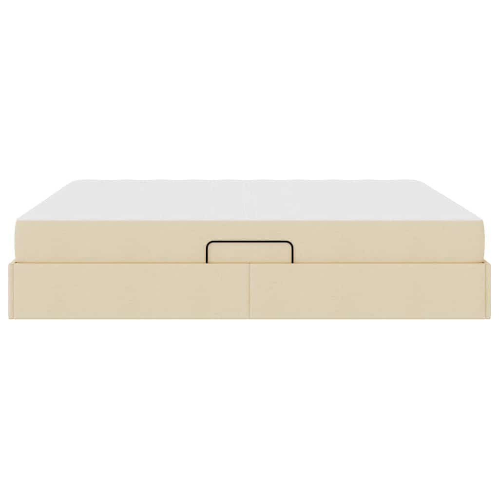 Letto con contenitore e materasso Crema 160 x 200 cm Poliestere | homemem39