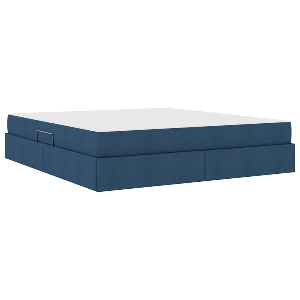 Letto con contenitore e materasso Blu 160 x 200 cm Poliestere | homemem39