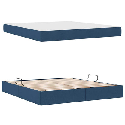 Letto con contenitore e materasso Blu 160 x 200 cm Poliestere | homemem39