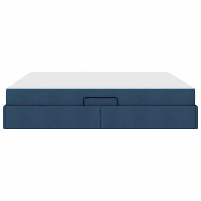 Letto con contenitore e materasso Blu 160 x 200 cm Poliestere | homemem39