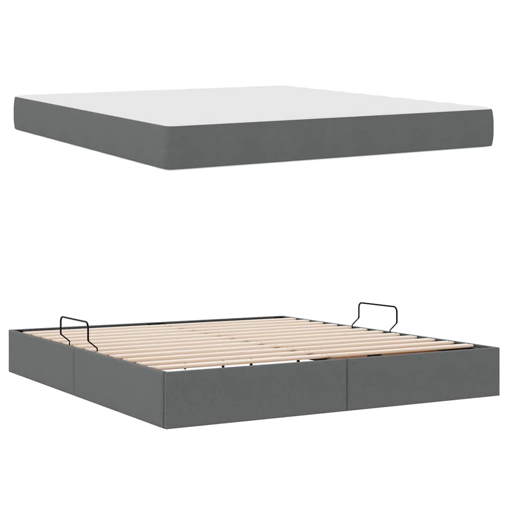 Letto con contenitore e materasso Grigio scuro 180 x 200 cm | homemem39