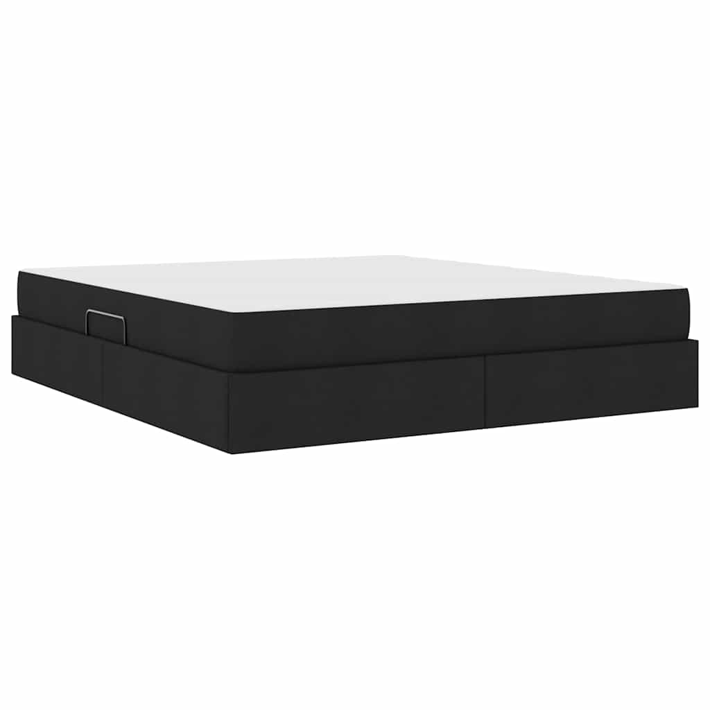 Letto con contenitore e materasso Nero 180 x 200 cm Poliestere | homemem39