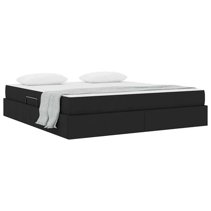 Letto con contenitore e materasso Nero 180 x 200 cm Poliestere | homemem39