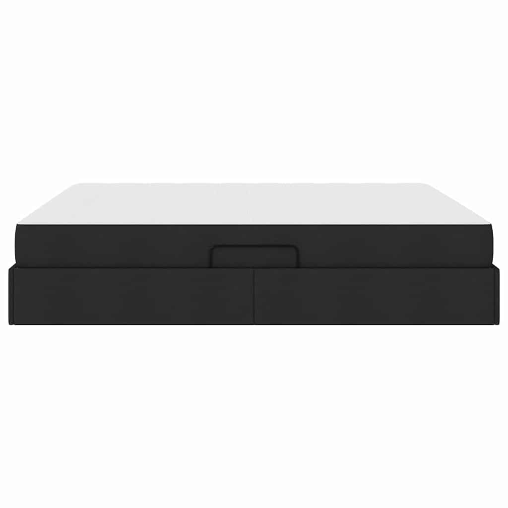 Letto con contenitore e materasso Nero 180 x 200 cm Poliestere | homemem39
