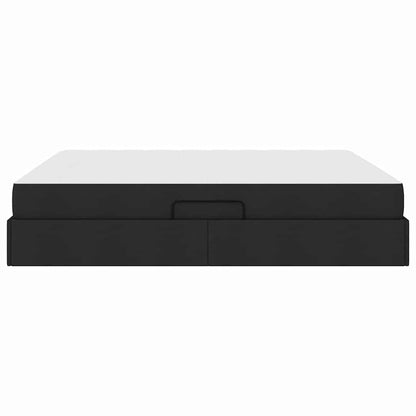 Letto con contenitore e materasso Nero 180 x 200 cm Poliestere | homemem39
