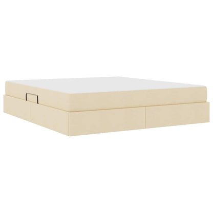 Letto con contenitore e materasso Crema 180 x 200 cm Poliestere | homemem39