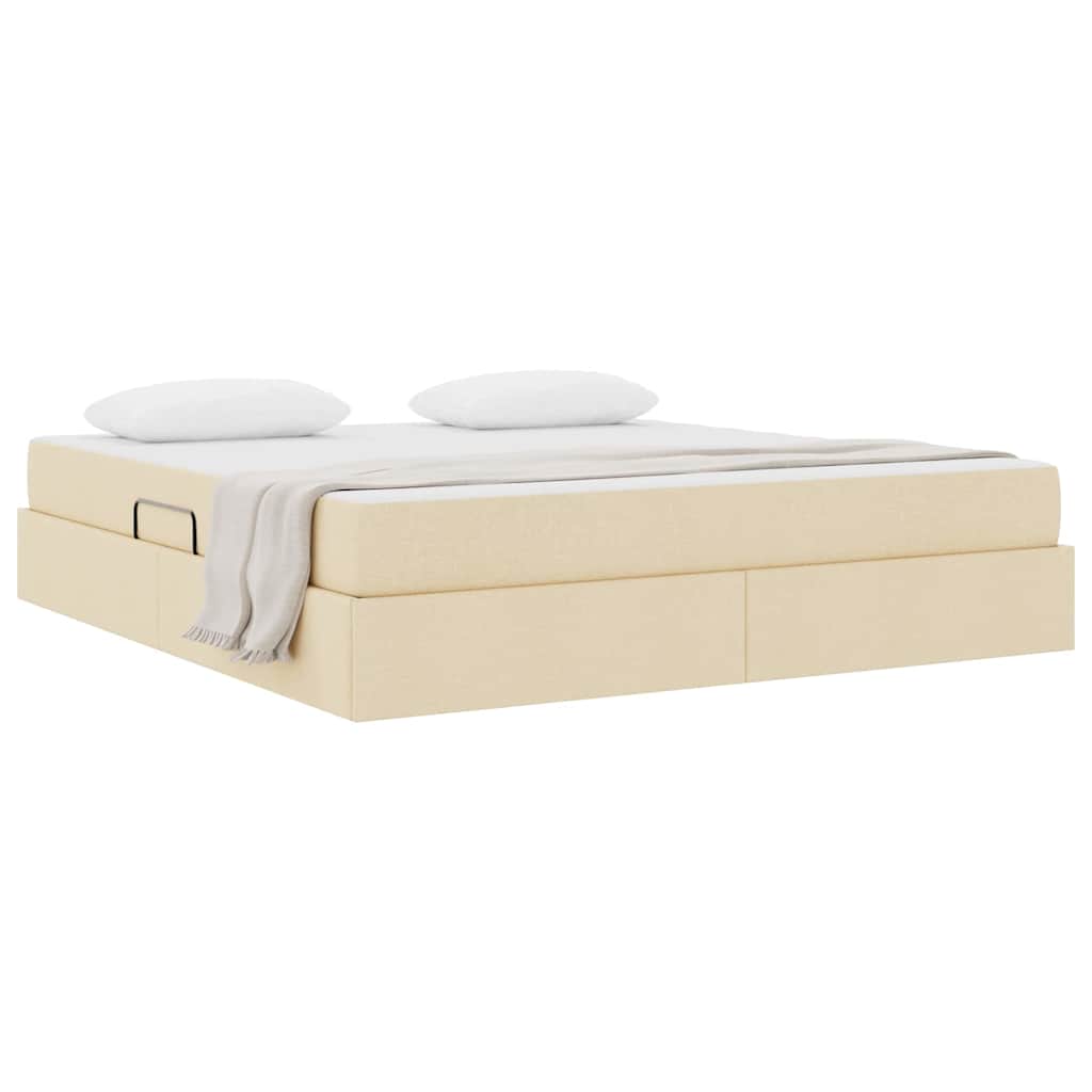 Letto con contenitore e materasso Crema 180 x 200 cm Poliestere | homemem39