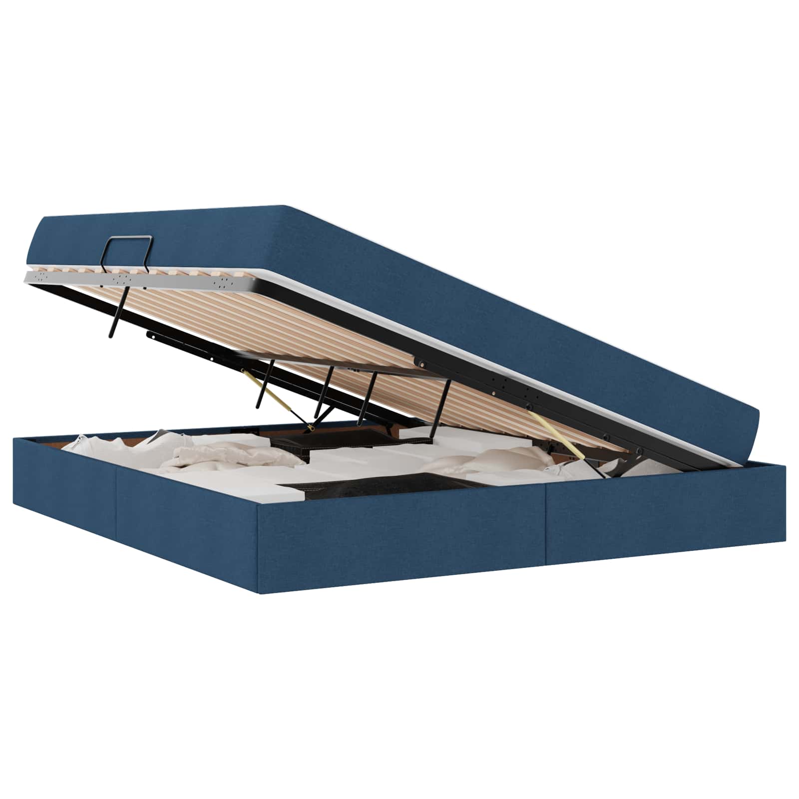 Letto con contenitore e materasso Blu 180 x 200 cm Poliestere | homemem39