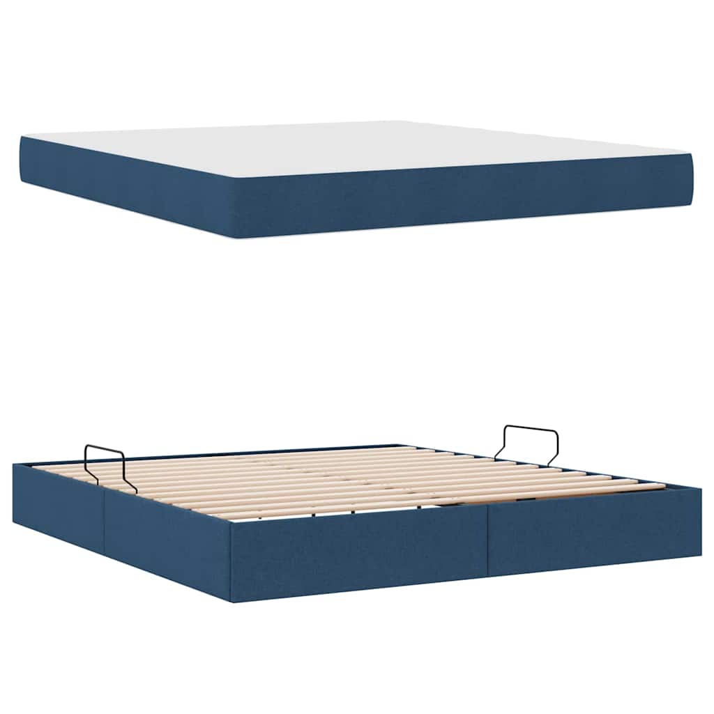 Letto con contenitore e materasso Blu 180 x 200 cm Poliestere | homemem39