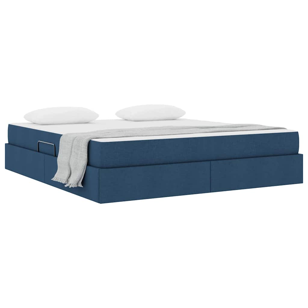 Letto con contenitore e materasso Blu 180 x 200 cm Poliestere | homemem39