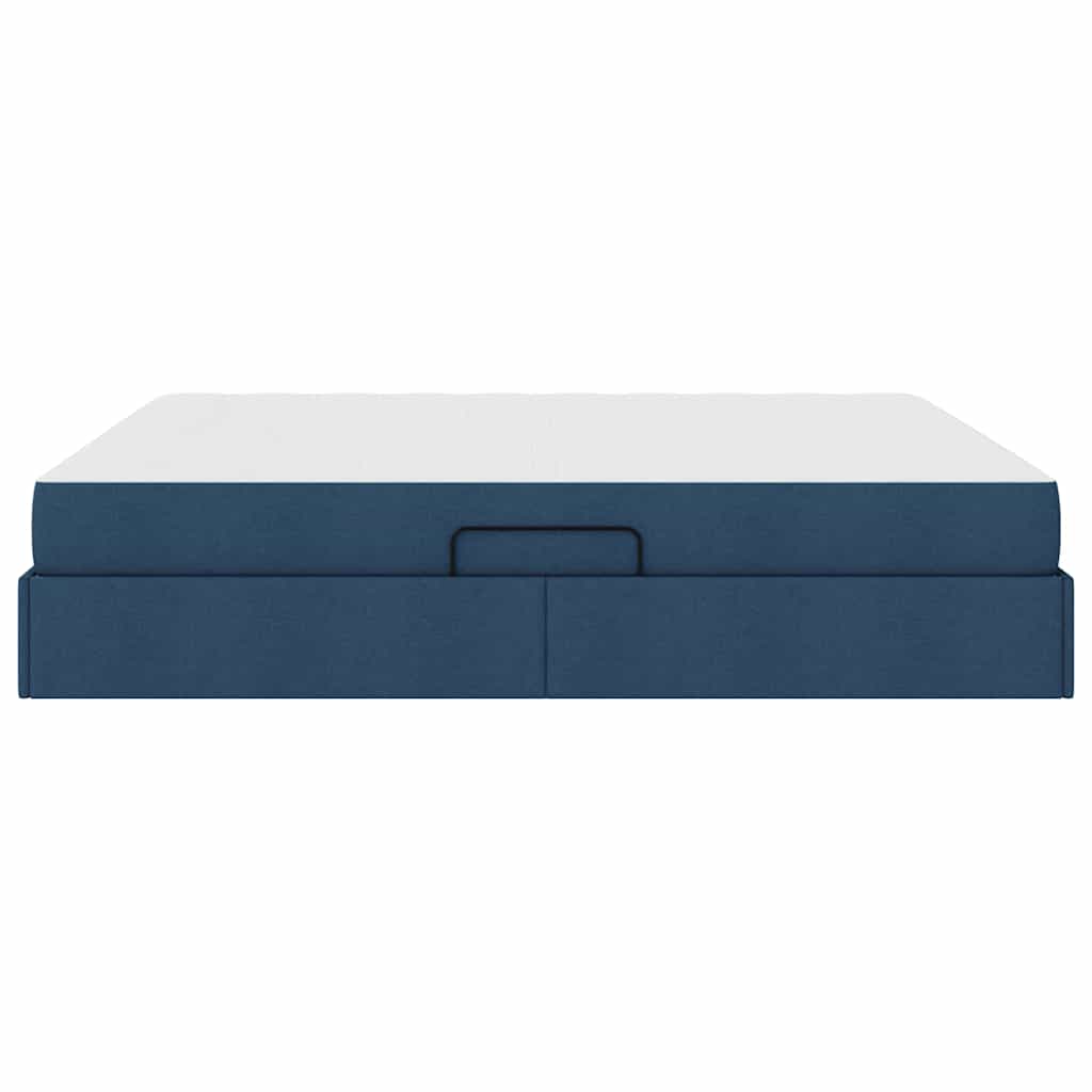 Letto con contenitore e materasso Blu 180 x 200 cm Poliestere | homemem39