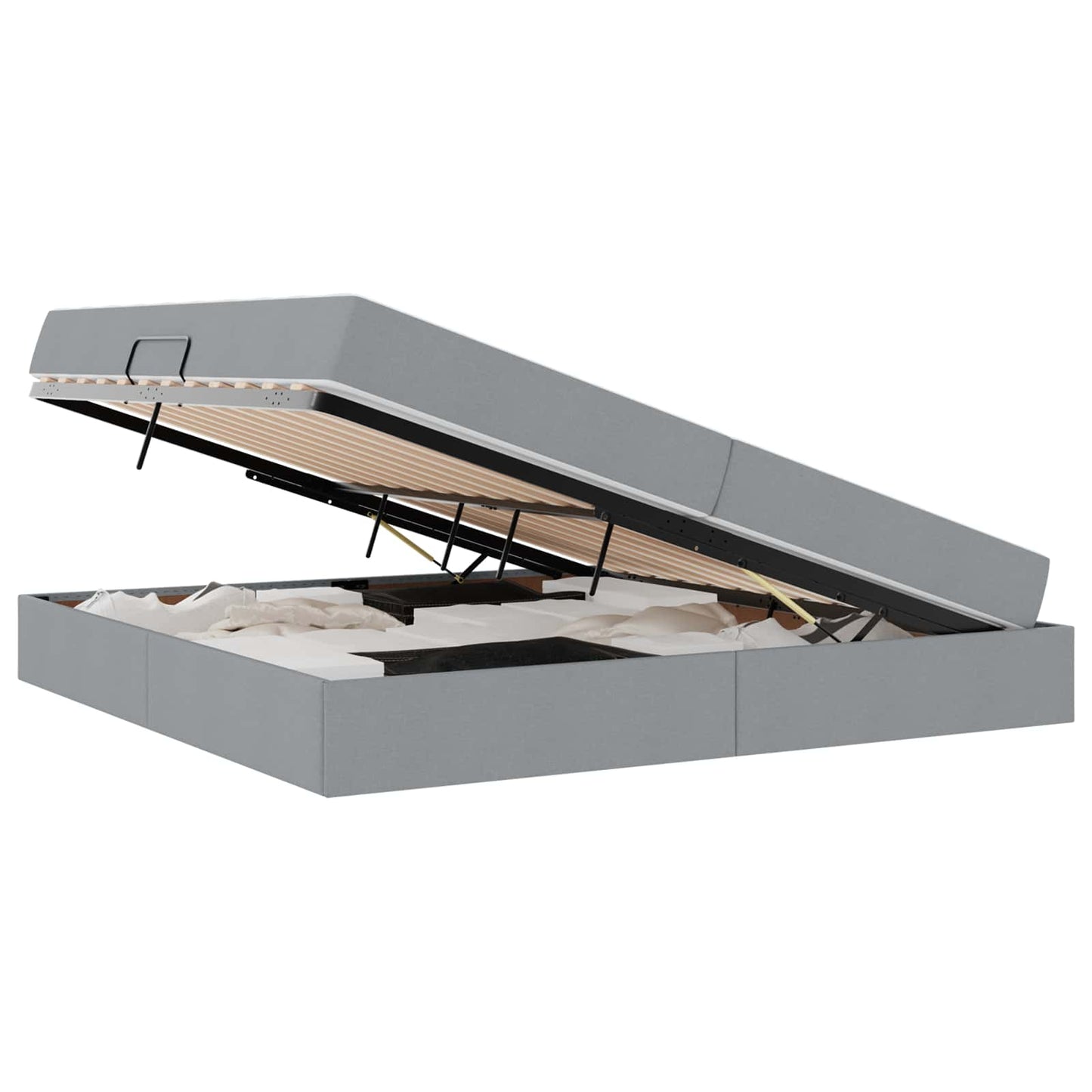 Letto con contenitore e materasso Grigio chiaro 200 x 200 cm | homemem39
