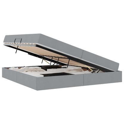 Letto con contenitore e materasso Grigio chiaro 200 x 200 cm | homemem39