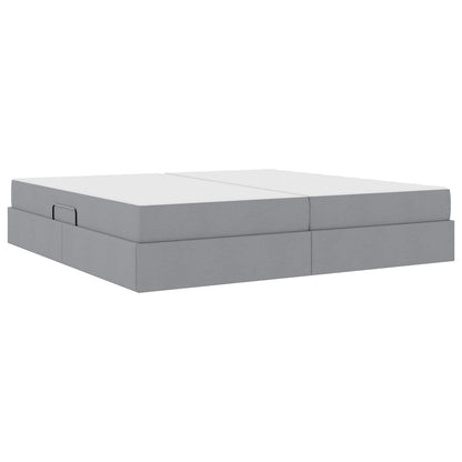 Letto con contenitore e materasso Grigio chiaro 200 x 200 cm | homemem39