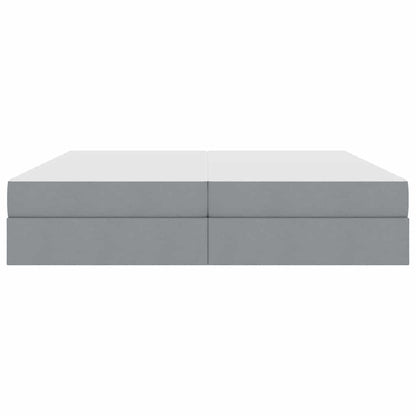 Letto con contenitore e materasso Grigio chiaro 200 x 200 cm | homemem39